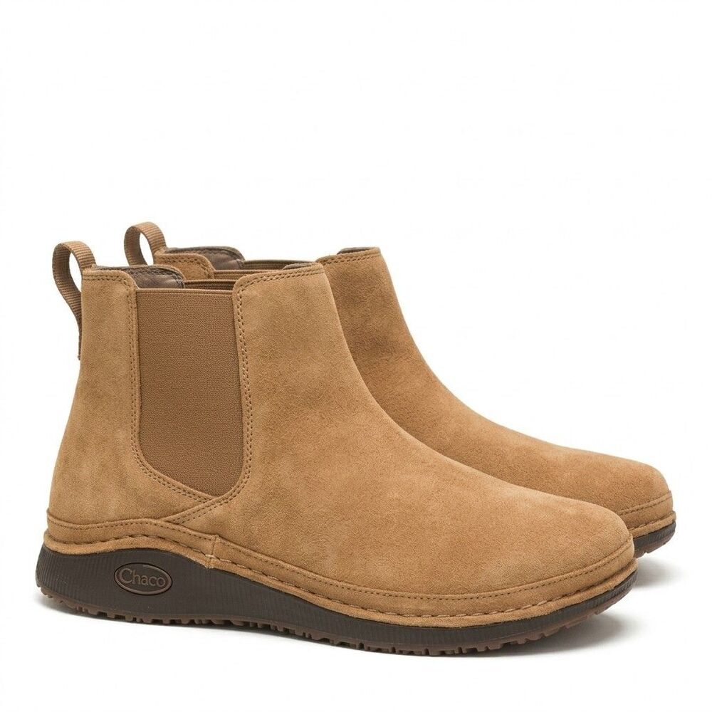 Chaco Women's Suede Chelsea Ankle Boots in Tan